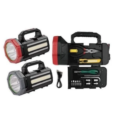 Lanterna multifunctionala CB 5515 tip trusa scule cu LED puternic COB si incarcare USB C
