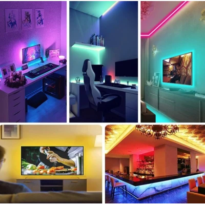 Kit Banda Led RGB Pentru Tv cu conectare USB lungime 5M telecomanda inclusa