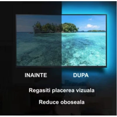 Kit Banda Led RGB Pentru Tv cu conectare USB lungime 5M telecomanda inclusa