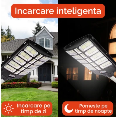 Lampa solara stradala LED 1000W cu 15 casete senzor miscare telecomanda IP67 YH25