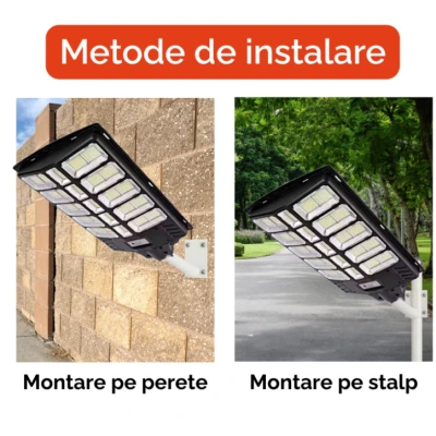 Lampa solara stradala LED 1000W cu 15 casete senzor miscare telecomanda IP67 YH25