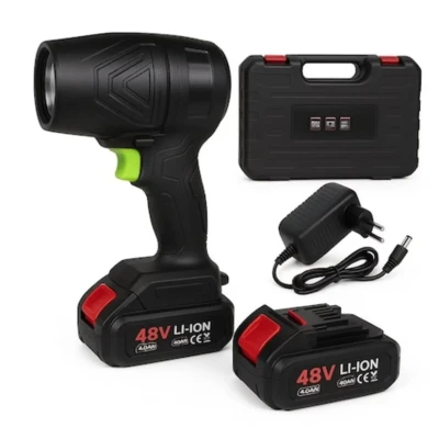 Suflanta aer portabila fara fir 48V cu 2 acumulatori NEAGRA
