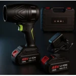 Suflanta aer portabila fara fir 48V cu 2 acumulatori NEAGRA