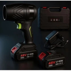 Suflanta aer portabila fara fir 48V cu 2 acumulatori NEAGRA