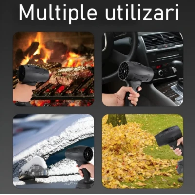 Suflanta aer portabila fara fir 48V cu 2 acumulatori NEAGRA