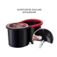 Set mop rotativ si galeata cu sistem de stoarcere maner reglabil din otel Inoxidabil cu 5 rezerve