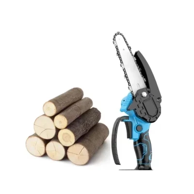 Mini fierastrau electric 6 inch lama utila cu 1 acumulator 48V rezervor ulei pentru lubrifiere 2 lanturi