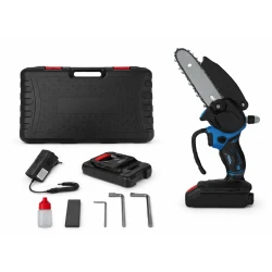 Mini fierastrau electric 6 inch lama utila cu 1 acumulator 48V rezervor ulei pentru lubrifiere 2 lanturi