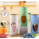 Blender portabil electric pentru smoothie 8 lame recipient tip cana cu capac si maner