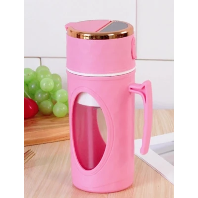 Blender portabil electric pentru smoothie 8 lame recipient tip cana cu capac si maner