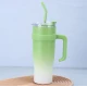 Pahar cu maner si pai reutilizabil marime MARE capac etans design modern degrade
