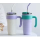 Cana cu maner si pai reutilizabil marime MEDIE design modern texturat