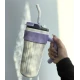 Cana cu maner si pai reutilizabil marime MEDIE design modern texturat