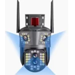Camera de supraveghere tripla 4K WiFi Zoom 10x PTZ Detectare Umana Auto Tracking IP66