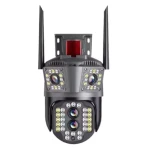 Camera de supraveghere tripla 4K WiFi Zoom 10x PTZ Detectare Umana Auto Tracking IP66