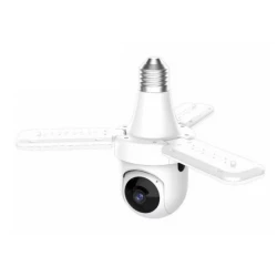 Camera supraveghere tip BEC cu 3 brate LED 3MP HD WiFi PTZ Montaj E27 Monitorizare Interioara pentru Locuinta