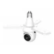 Camera supraveghere tip BEC cu 3 brate LED 3MP HD WiFi PTZ Montaj E27 Monitorizare Interioara pentru Locuinta