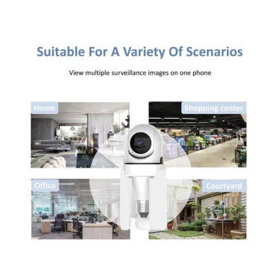 Camera supraveghere tip BEC cu 3 brate LED 3MP HD WiFi PTZ Montaj E27 Monitorizare Interioara pentru Locuinta