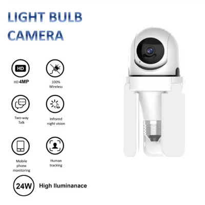 Camera supraveghere tip BEC cu 3 brate LED 3MP HD WiFi PTZ Montaj E27 Monitorizare Interioara pentru Locuinta