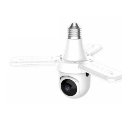 Camera supraveghere tip BEC cu 3 brate LED 3MP HD WiFi PTZ Montaj E27 Monitorizare Interioara pentru Locuinta