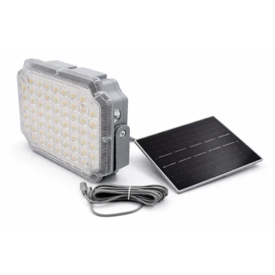 Proiector LED solar patrat cu panou fotovoltaic Extern GRI