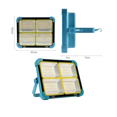 Lampa solara portabila camping si pescuit 288 LED 100W multiple moduri de Lumina functie Power Bank