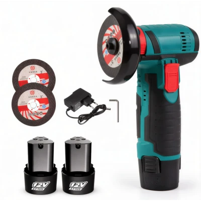 Mini polizor unghiular 20cm de 12V putere 750W cu 19500 rpm 2 Discuri 76 mm 2 Acumulatori