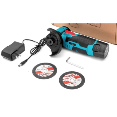 Mini polizor unghiular 20cm de 12V putere 750W cu 19500 rpm 2 Discuri 76 mm 2 Acumulatori