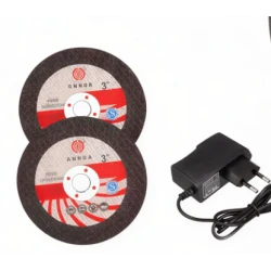 Mini polizor unghiular 20cm de 12V putere 750W cu 19500 rpm 2 Discuri 76 mm 2 Acumulatori