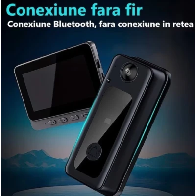 Sonerie video inteligenta bluetooth night vision infrarosu senzor IR interfon video HD 8MP comunicare bidirectional