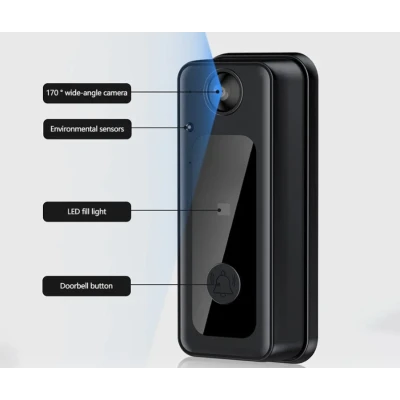 Sonerie video inteligenta bluetooth night vision infrarosu senzor IR interfon video HD 8MP comunicare bidirectional