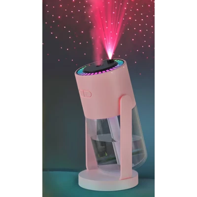 Umidificator auto cu proiectie cer instelat aromaterapie alb capacitate rezervor 280ml