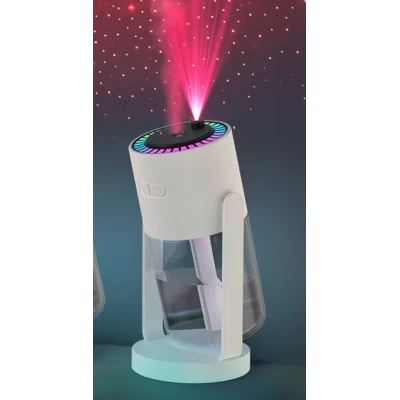 Umidificator auto cu proiectie cer instelat aromaterapie alb capacitate rezervor 280ml