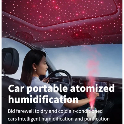 Umidificator auto cu proiectie cer instelat aromaterapie alb capacitate rezervor 280ml
