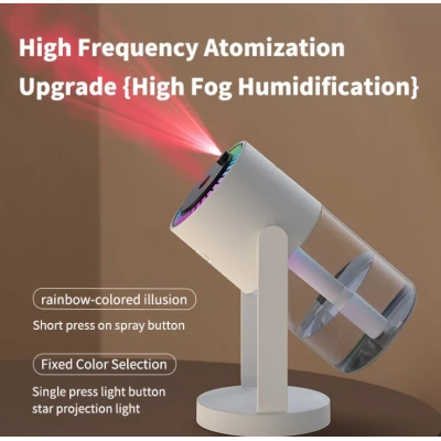 Umidificator auto cu proiectie cer instelat aromaterapie alb capacitate rezervor 280ml