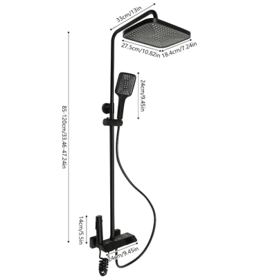 Coloana de dus panou de comanda din metal 21.5 cm iluminare LED si afisare temperatura apa