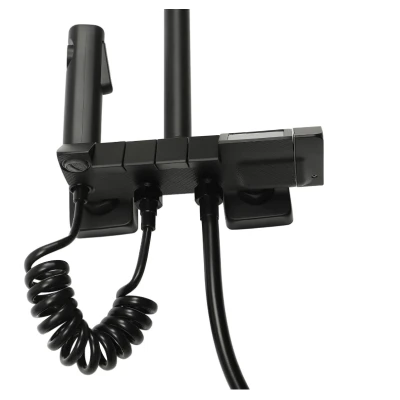 Coloana de dus panou de comanda din metal 21.5 cm iluminare LED si afisare temperatura apa