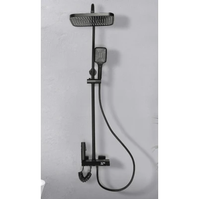 Coloana de dus panou de comanda din metal 21.5 cm iluminare LED si afisare temperatura apa