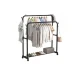 Suport metalic dublu de umerase pentru haine spatiu incaltaminte Negru 96 x 45 x 150 cm