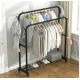 Suport metalic dublu de umerase pentru haine spatiu incaltaminte Negru 96 x 45 x 150 cm