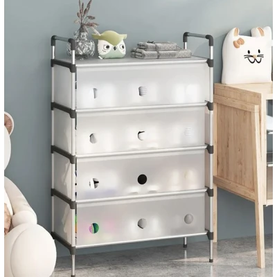 Comoda cu 4 sertare cadru metalic design modern organizator depozitare HY 7605
