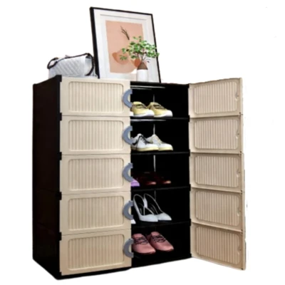 UB Dulap modular pentru pantofi cu 5 rafturi cu usi design compact plastic rezistent