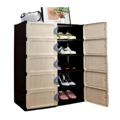 UB Dulap modular pentru pantofi cu 5 rafturi cu usi design compact plastic rezistent