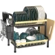 Scurgator vase bucatarie etajat cu 2 niveluri pentru organizare eficienta BS