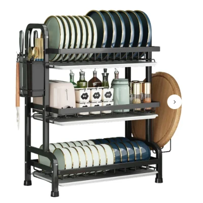 Scurgator vase bucatarie etajat cu 3 niveluri pentru organizare eficienta BS