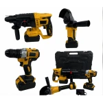 Set 3 scule cu acumulator Autofiletanta Polizor unghiular Rotopercutor cu distantier 2 acumulatori