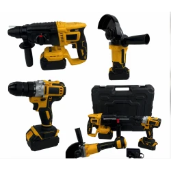 Set 3 scule cu acumulator Autofiletanta Polizor unghiular Rotopercutor cu distantier 2 acumulatori