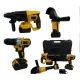 Set 3 scule cu acumulator Autofiletanta Polizor unghiular Rotopercutor cu distantier 2 acumulatori