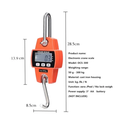 Cantar electronic comercial 300kg portabil carcasa din aluminiu turnat