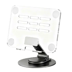 Suport de birou pentru tableta pliabil si 360 grade unghi reglabil transparent KP930 aluminiu acrilic